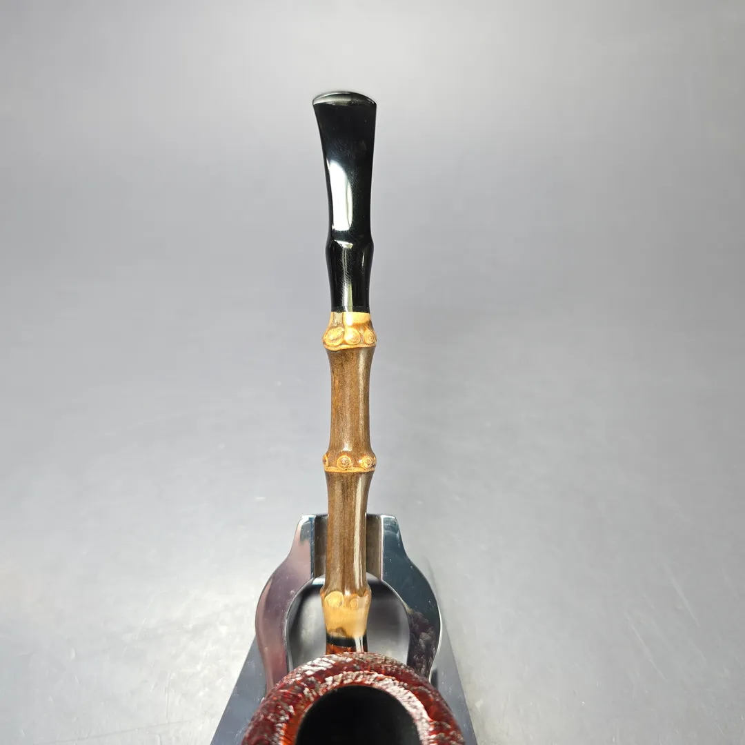 MBSD Briars Modern Masters 1 Sandblasted Peewit w/ Bamboo Briar Pipe, New - Image 7