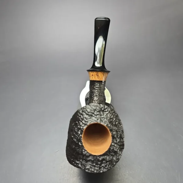 Kent Rasmussen Sandblasted Asymmetric Elephant's Foot w/ Masur Birch Estate Briar Pipe, Unsmoked - Image 7