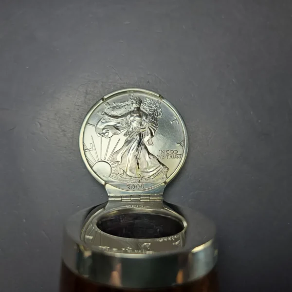 Dunhill 2005 Amber Root XL03 Smooth Giant Billiard w/ Silver Eagle Wind Cap Estate Briar Pipe, Unsmoked - Image 7