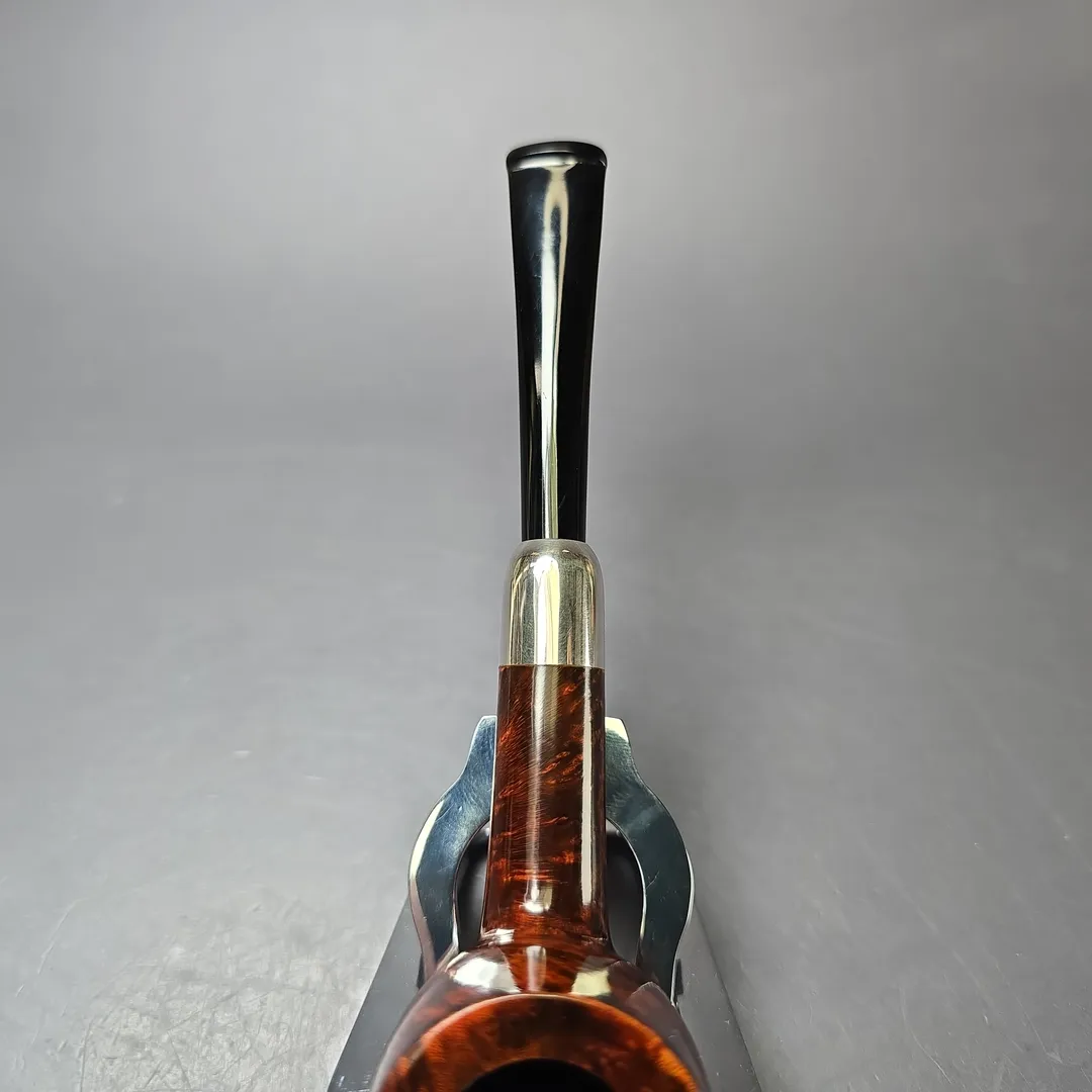 MBSD Briars Timeless Traditions 1 Smooth Billiard w/ Silver Handmade Briar Pipe, New - Image 7