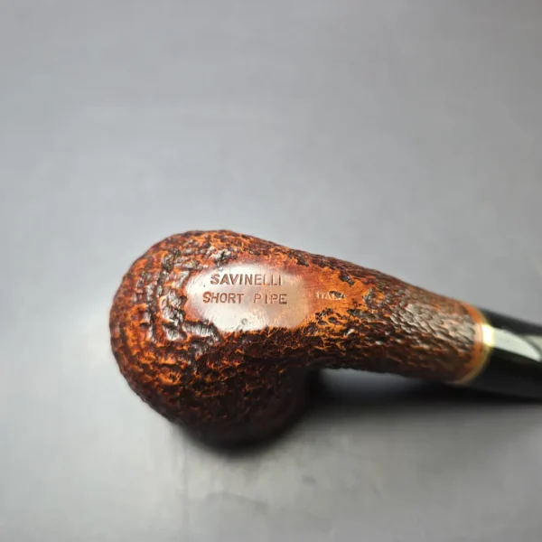 Savinelli Short Partially Rusticated Bent Pot Estate Briar Pipe, Italian Estates, 6mm - Image 7