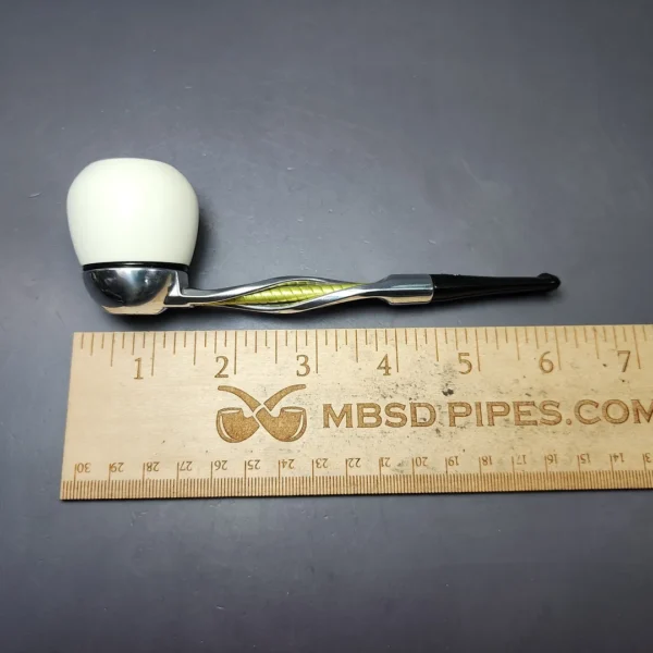 Falcon Shillelagh Green w/ MBSD Meerschaum Apple Block Meerschaum Bowl Pipe, New - Image 8