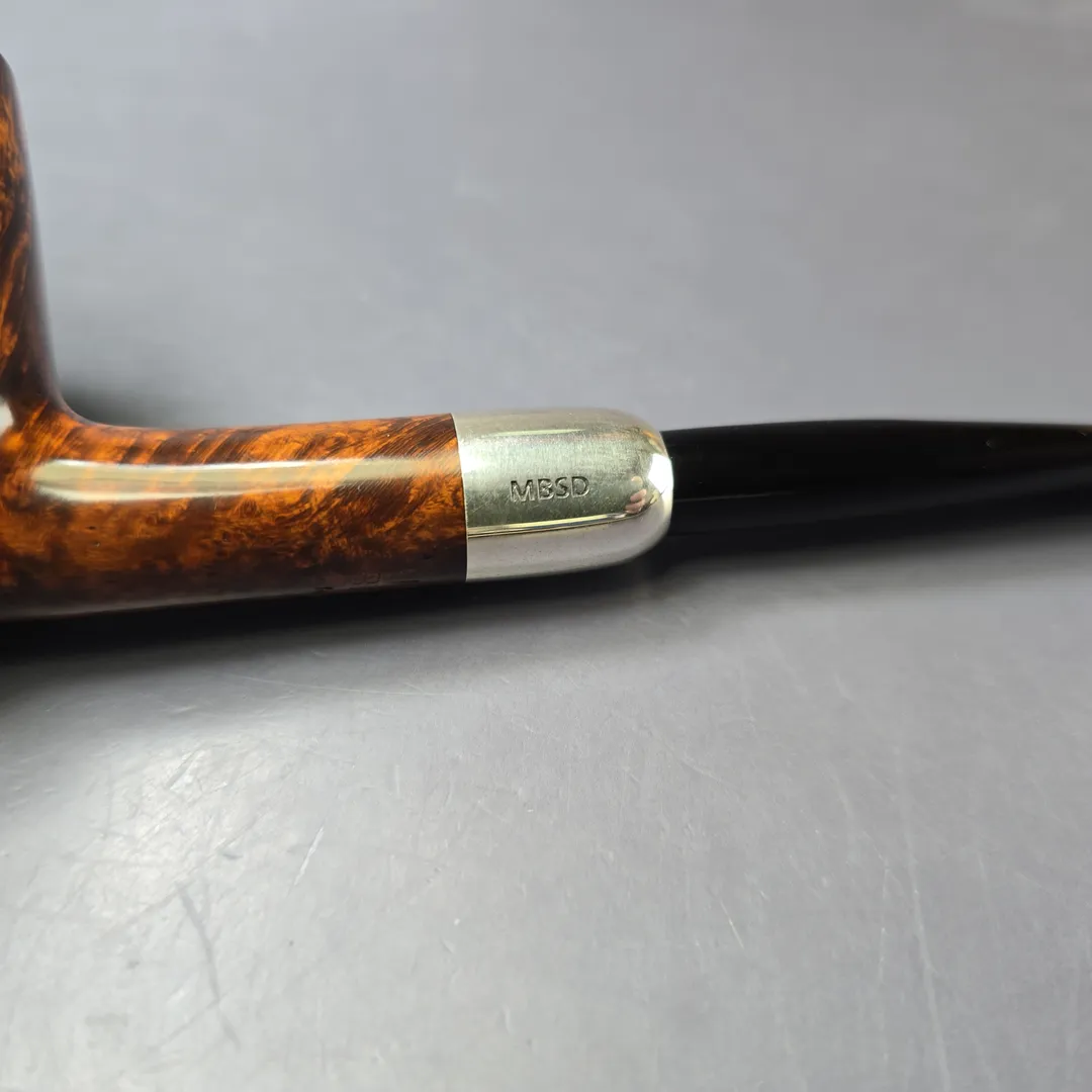 MBSD Briars Timeless Traditions 1 Smooth Billiard w/ Silver Handmade Briar Pipe, New - Image 8