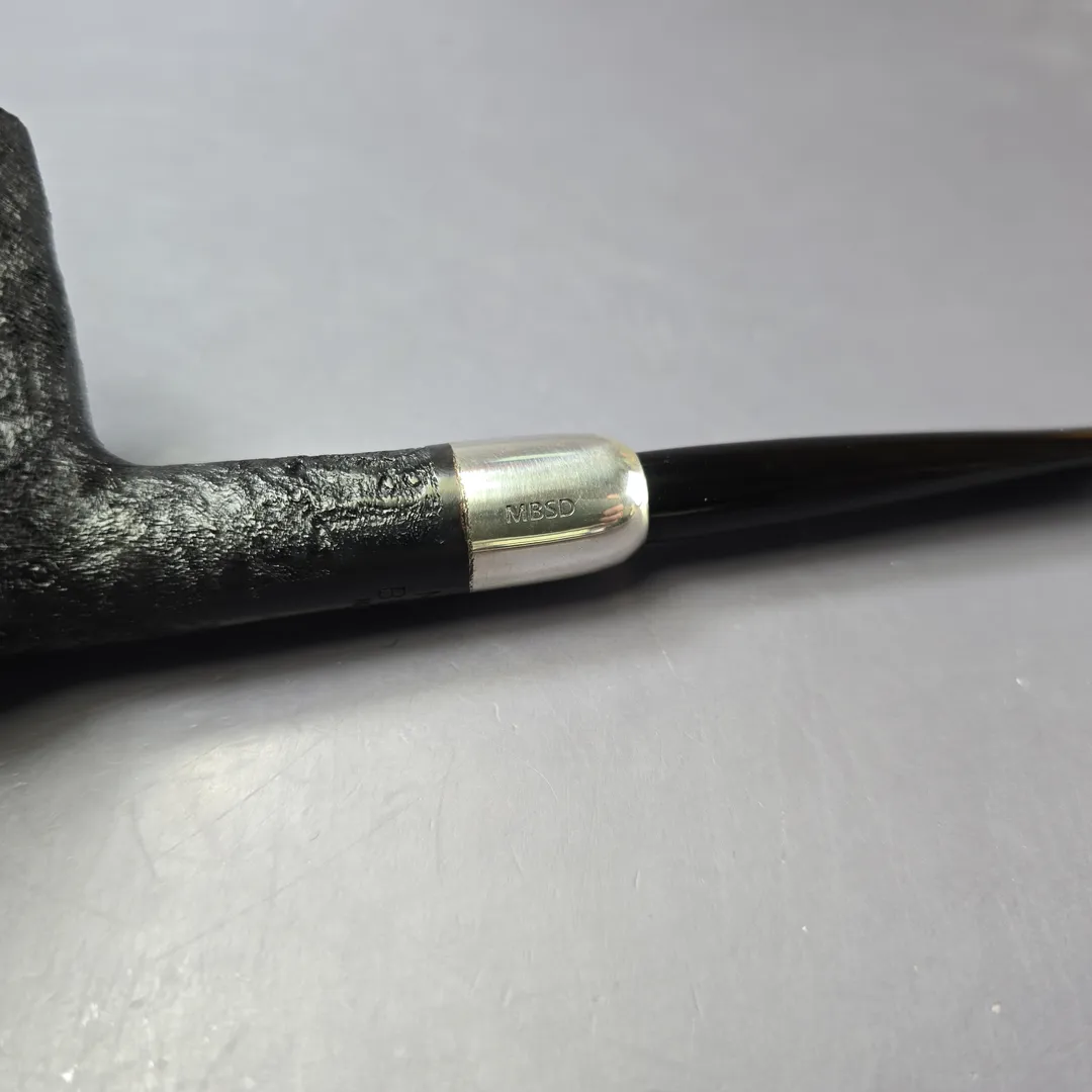 MBSD Briars Timeless Traditions 1 Sandblasted Billiard w/ Silver Handmade Briar Pipe, New - Image 8