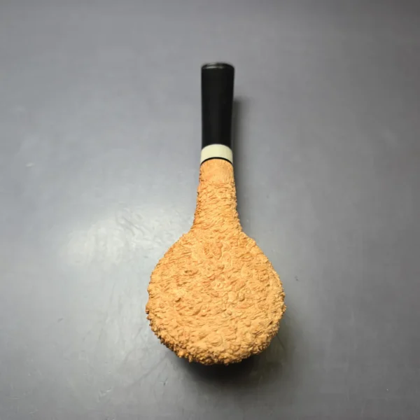 Pipe Tristan "Shape 55" Rusticated Pot w/ Horn Handmade Briar Pipe, New - Image 8