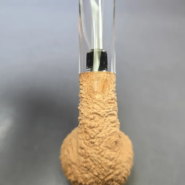 Pipe Tristan Natural Granite Rusticated Bullmoose w/ Perspex Handmade Briar Pipe, New - Image 8