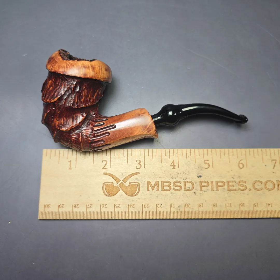 Nording Spruce Cone Partially Rusticated Freehand Estate Briar Pipe, Unsmoked - Image 8