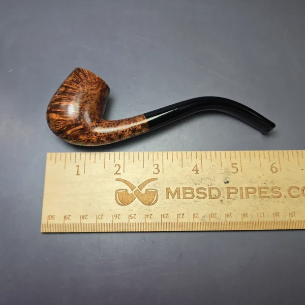 BriarWorks Classic C13 Dark Smooth Bent Billiard w/ Black Stem Briar Pipe, New - Image 8