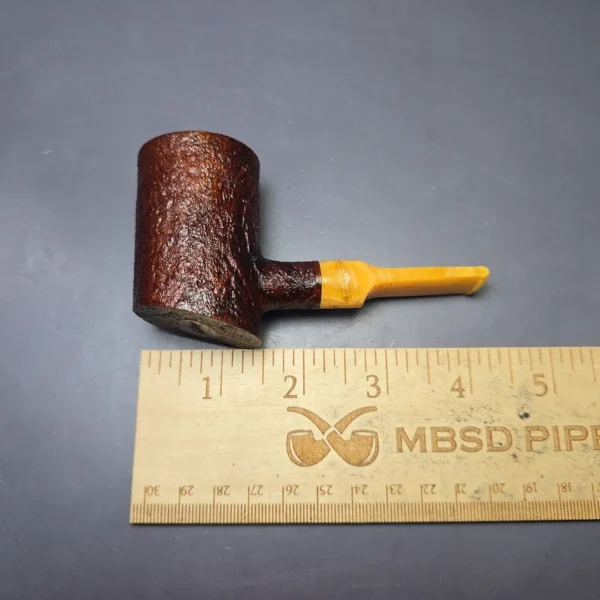 Moonshine MS06 Leather Sandblasted Stoker Poker w/ Yellow Stem Briar Pipe, New - Image 8