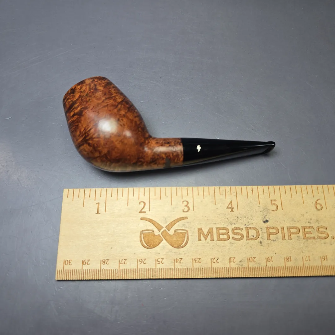 Moonshine MS03 Dark Smooth Deviled Egg Anse w/ Black Stem Briar Pipe, New - Image 8