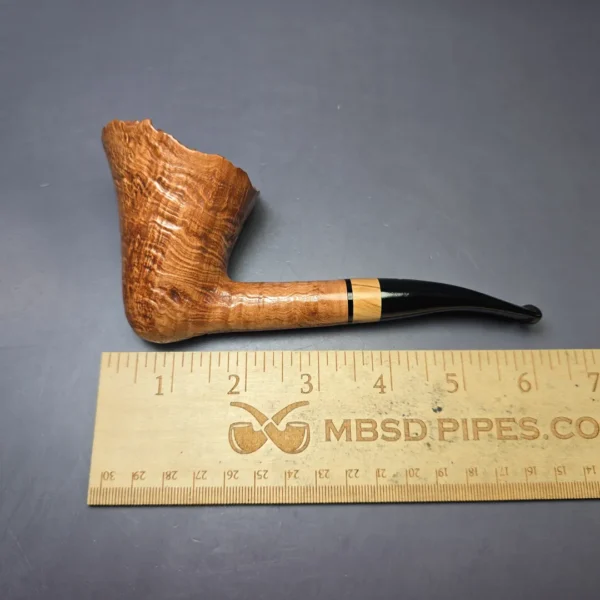 Luciano FR S* Sandblasted Freehand w/ Olivewood Estate Briar Pipe, Unsmoked - Image 8