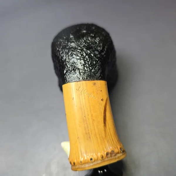J Mouton Sandblasted Dublin w/ Bamboo & Walrus Estate Briar Pipe, Unsmoked - Image 8