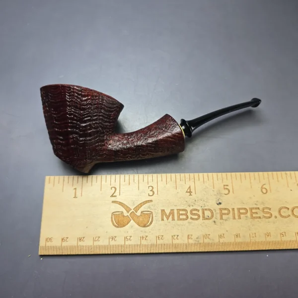 Madao 3000 Sandblasted Asymmetric Standing Dublin w/ Boxwood Handmade Briar Pipe, New - Image 8
