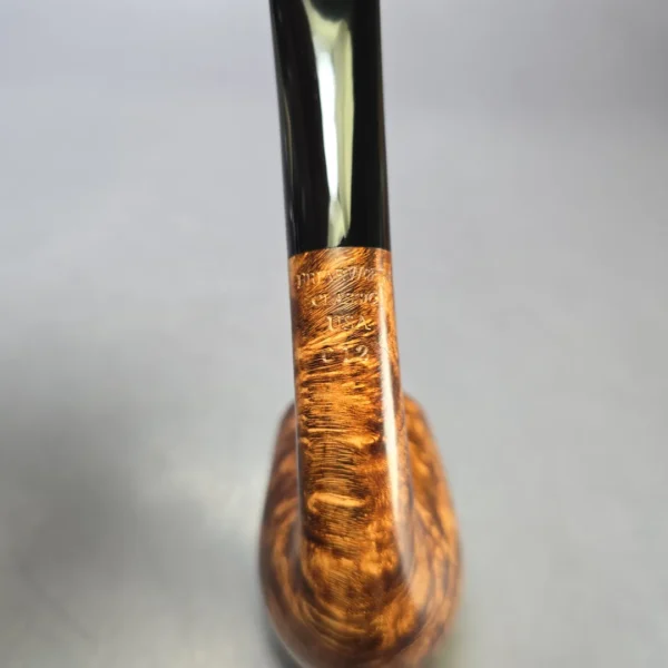 BriarWorks Classic C12 Dark Smooth Bent Billiard w/ Black Stem Briar Pipe, New - Image 8