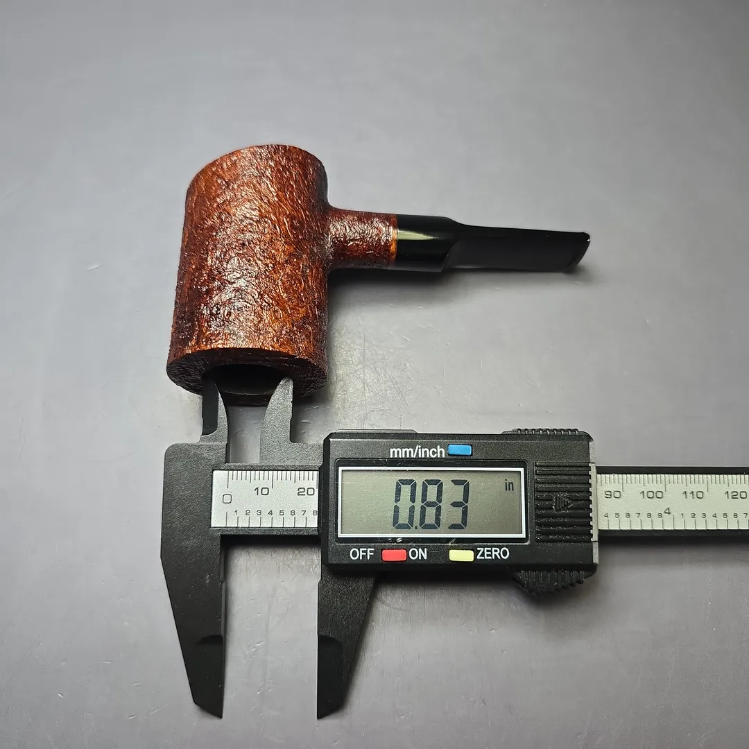 Moonshine MS06 Leather Sandblasted Stoker Poker w/ Black Stem Briar Pipe, New - Image 8