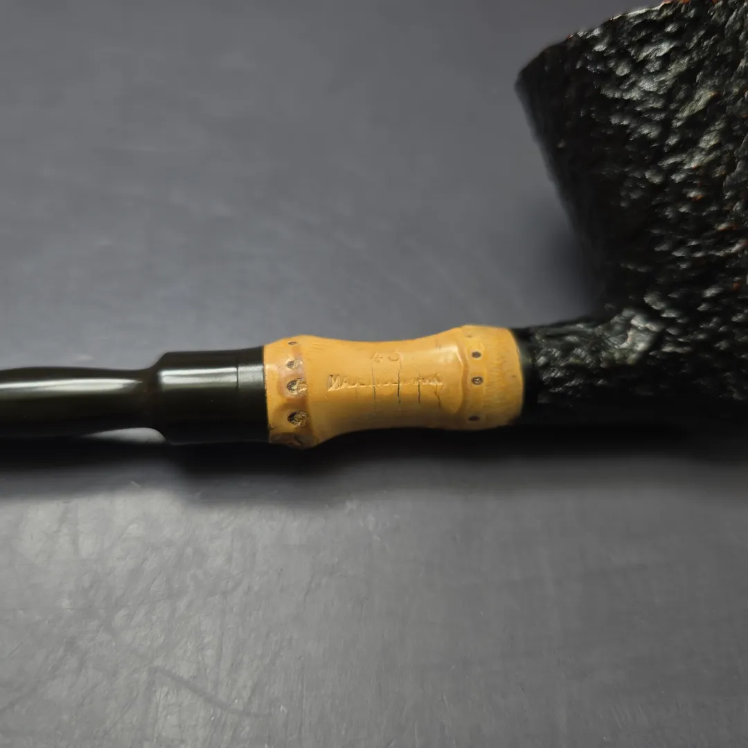 Stanwell c.1960s Hand Made Bamboo Sandblasted Nefertiti Dublin Estate Briar Pipe, Unsmoked - Image 8