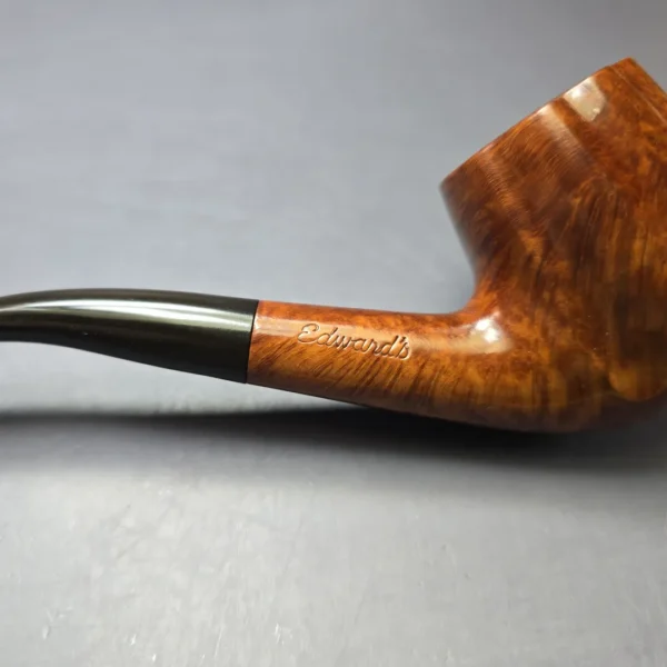 Edward's Large Smooth Fluted Bent Billiard Estate Briar Pipe, American Estates - Image 8