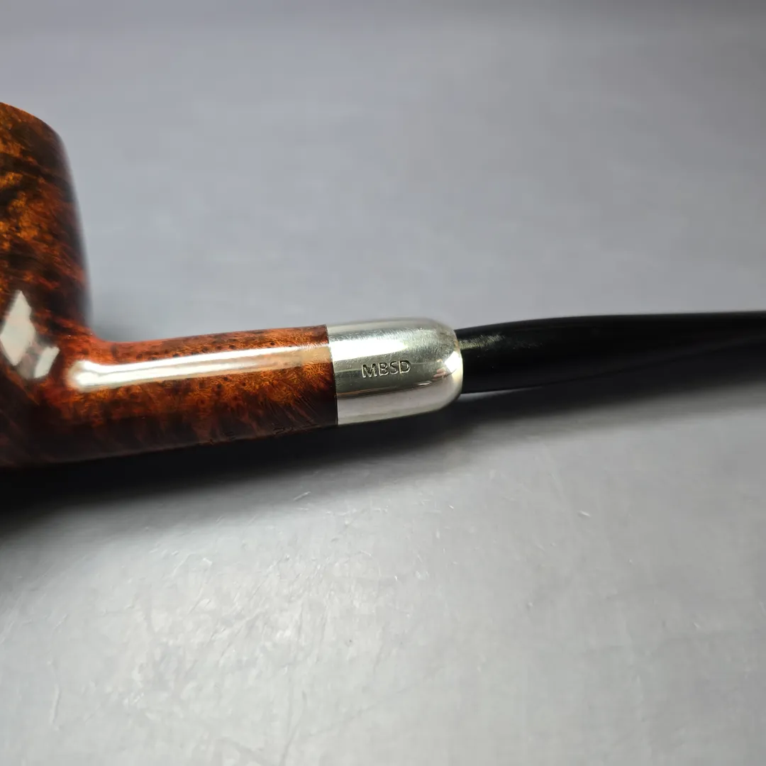 MBSD Briars Timeless Traditions 1 Smooth Billiard w/ Silver Handmade Briar Pipe, New - Image 8