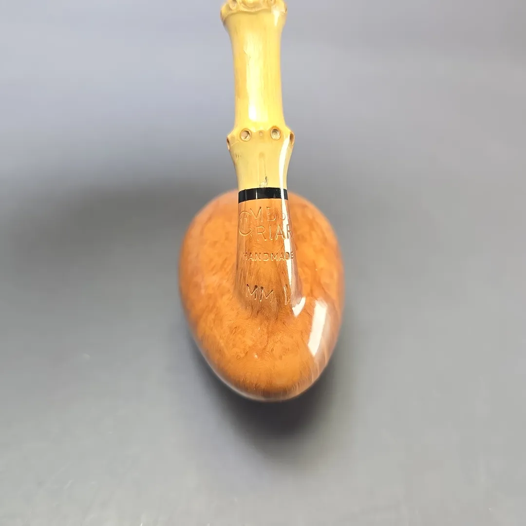 MBSD Briars Modern Masters 1 Smooth Peewit w/ Bamboo Briar Pipe, New - Image 8