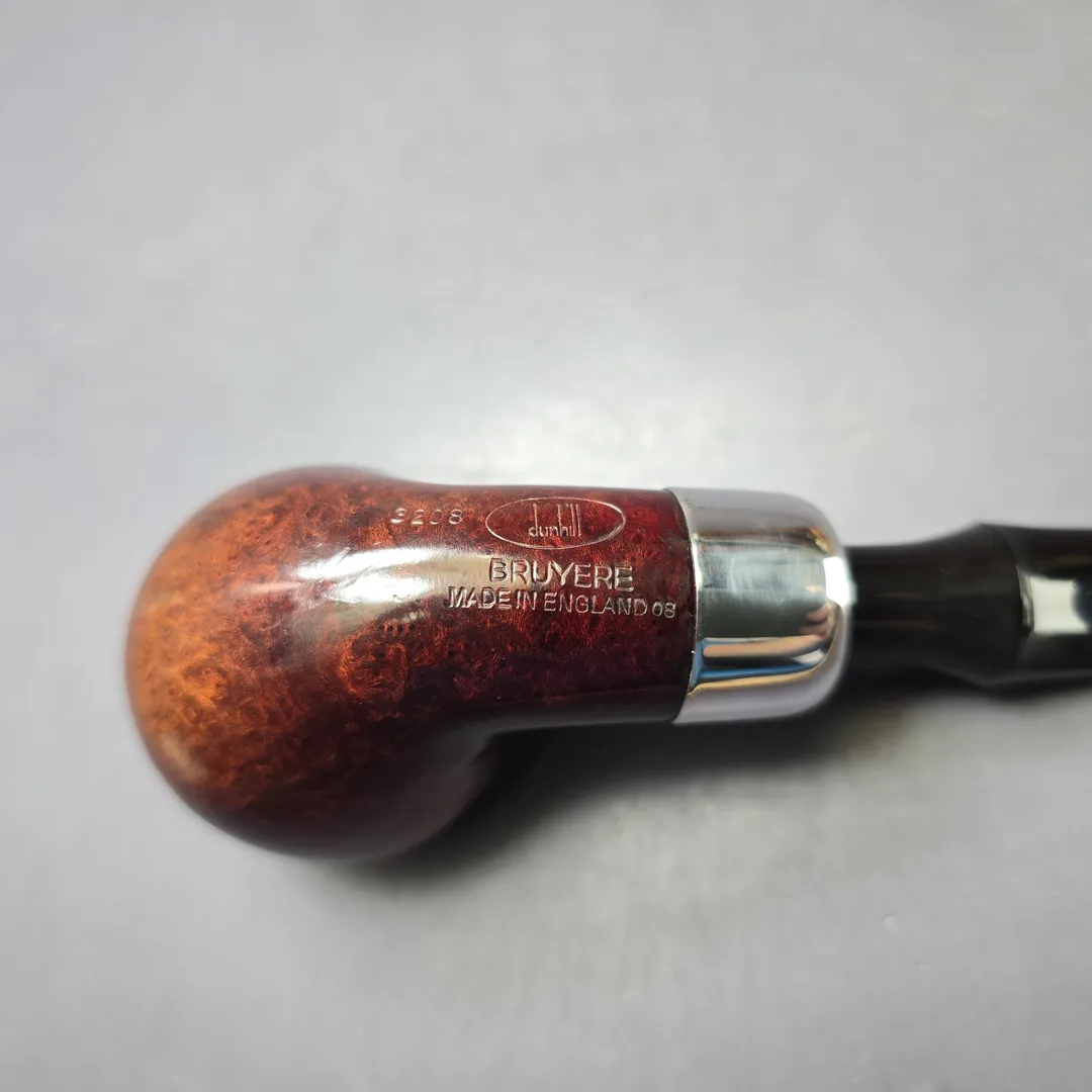 Dunhill 2008 Bruyere 3208 Smooth Rhodesian w/ Silver Estate Briar Pipe, English Estates - Image 8