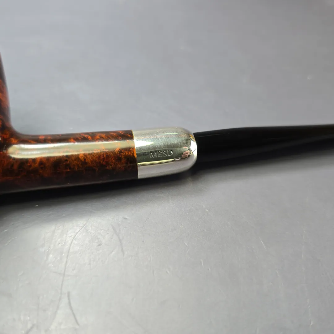 MBSD Briars Timeless Traditions 1 Smooth Billiard w/ Silver Handmade Briar Pipe, New - Image 8