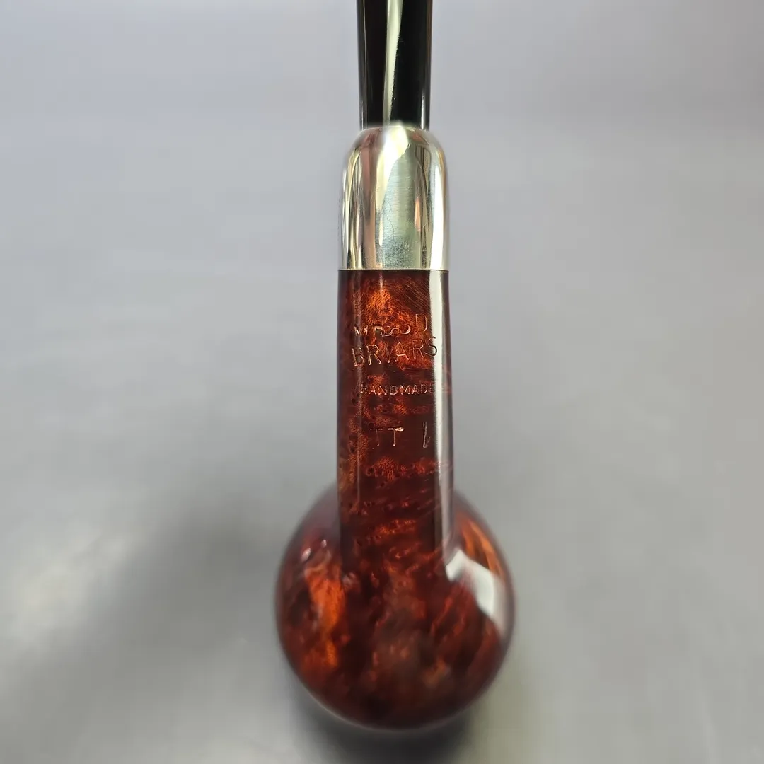 MBSD Briars Timeless Traditions 1 Smooth Billiard w/ Silver Handmade Briar Pipe, New - Image 9