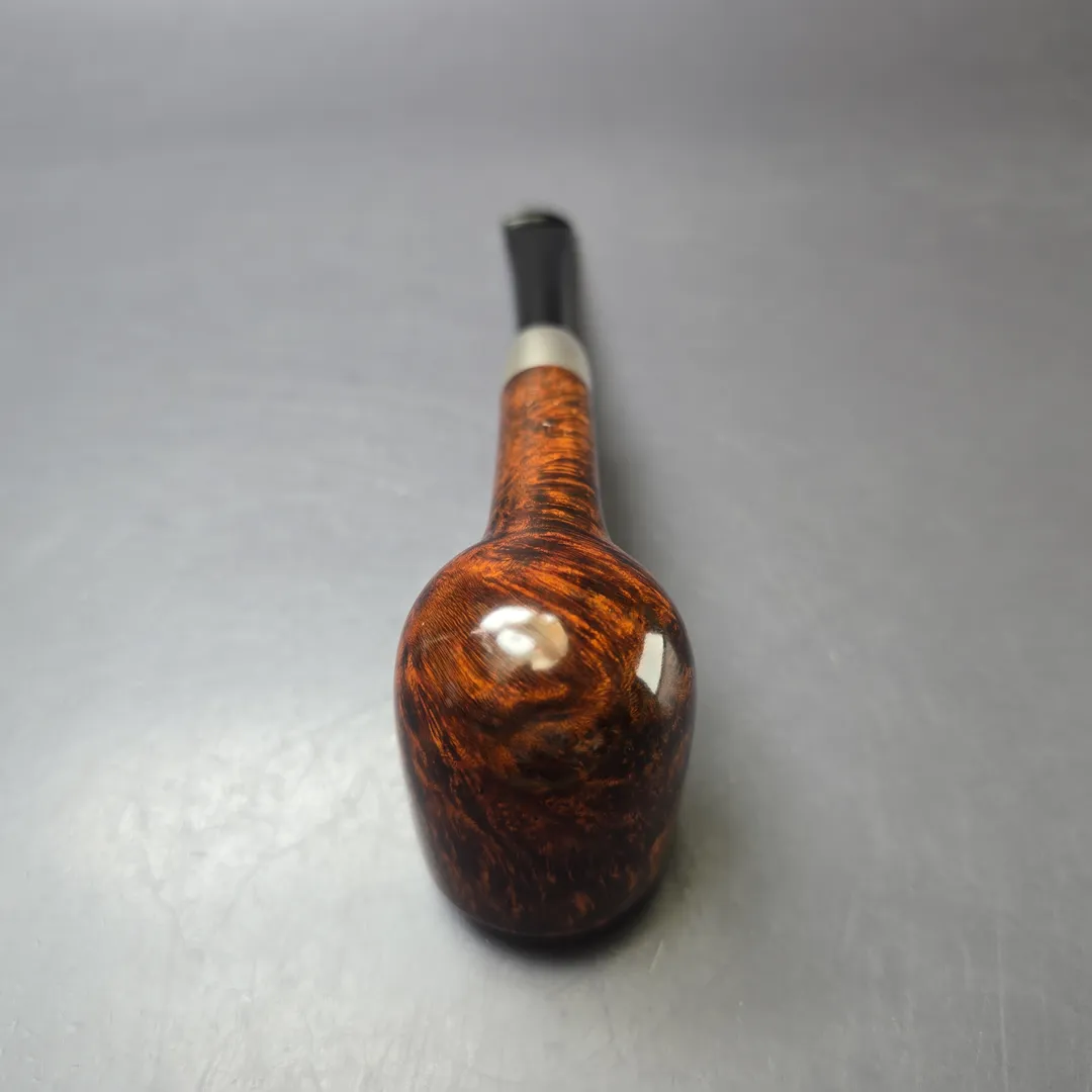 MBSD Briars Timeless Traditions 1 Smooth Billiard w/ Silver Handmade Briar Pipe, New - Image 9