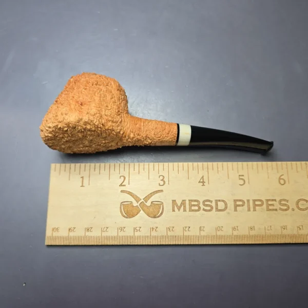 Pipe Tristan "Shape 55" Rusticated Pot w/ Horn Handmade Briar Pipe, New - Image 9