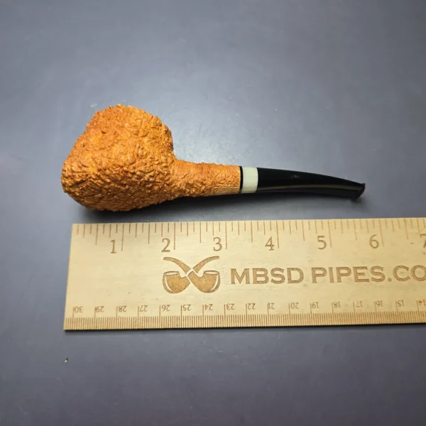 Pipe Tristan "Shape 55" Rusticated Pot w/ Horn Handmade Briar Pipe, New - Image 9