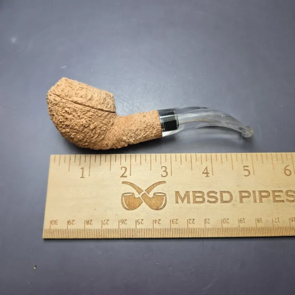 Pipe Tristan Natural Granite Rusticated Bullmoose w/ Perspex Handmade Briar Pipe, New - Image 9
