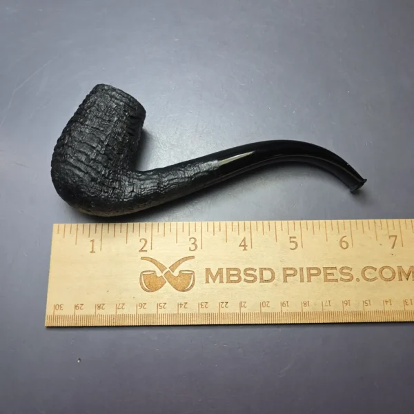 Pipe Tristan Sandblasted "Shell" LC Bent Billiard Handmade Briar Pipe, New - Image 9