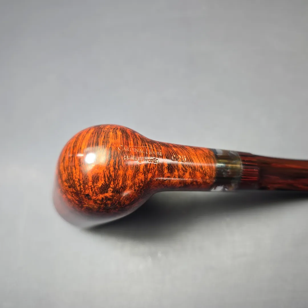 Walt Cannoy Cardinal House Hollingsworth Smooth Stack w/ Silver Handmade Briar Pipe, New - Image 9