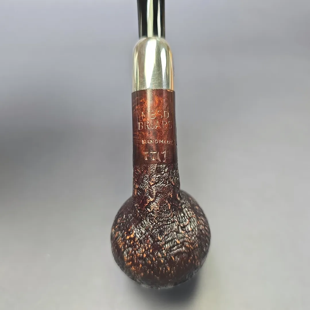 MBSD Briars Timeless Traditions 1 Sandblasted Billiard w/ Silver Handmade Briar Pipe, New - Image 9