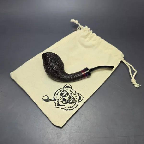 Papa Bear's Pipes by Tim Beaumont Sandblasted Cobra Handmade Briar Pipe, New - Image 9