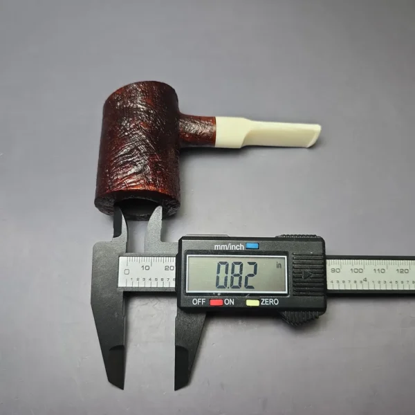 Moonshine MS06 Leather Sandblasted Stoker Poker w/ White Stem Briar Pipe, New - Image 9