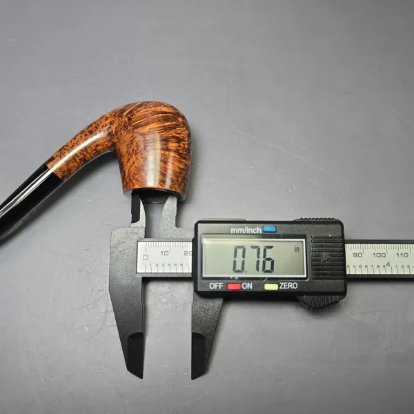 BriarWorks Classic C13 Dark Smooth Bent Billiard w/ Black Stem Briar Pipe, New - Image 9