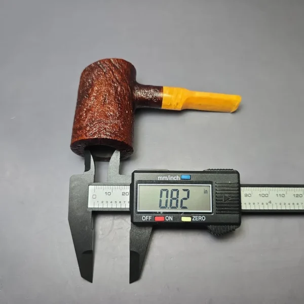 Moonshine MS06 Leather Sandblasted Stoker Poker w/ Yellow Stem Briar Pipe, New - Image 9