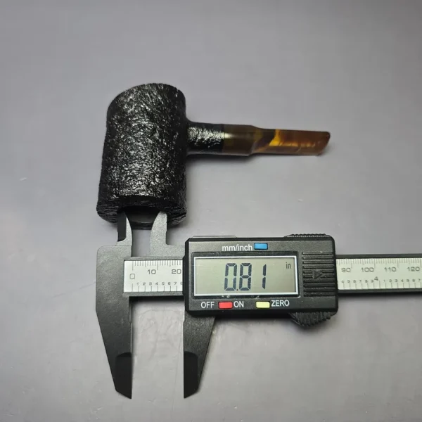 Moonshine MS06 Black Sandblasted Stoker Poker w/ Tortoiseshell Stem Briar Pipe, New - Image 9