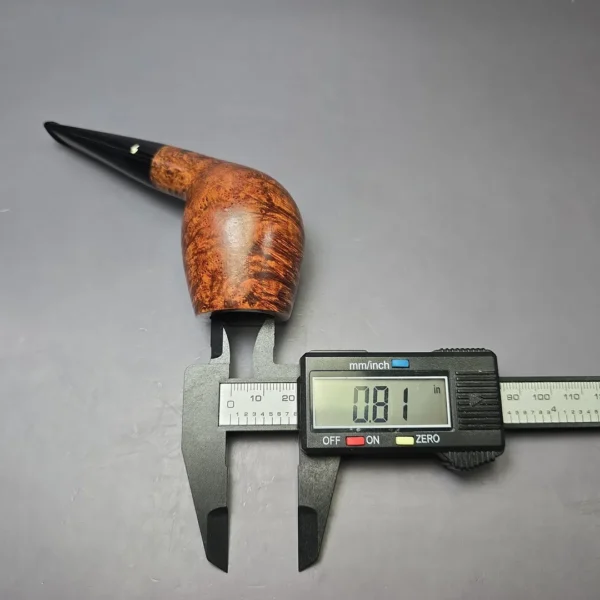 Moonshine MS03 Dark Smooth Deviled Egg Anse w/ Black Stem Briar Pipe, New - Image 9