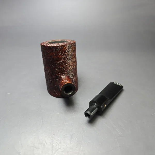 Moonshine MS06 Leather Sandblasted Stoker Poker w/ Black Stem Briar Pipe, New - Image 9