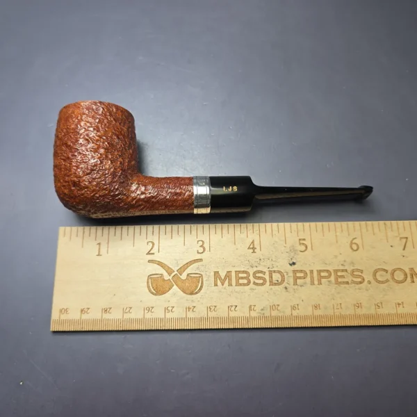 Ferndown Antique Bark 2 Star Partially Rusticated Billiard w/ Silver Estate Briar Pipe, Unsmoked - Image 9