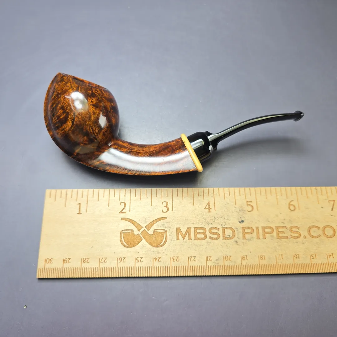 MBSD Briars Modern Masters 2 Smooth Blowfish w/ Boxwood Briar Pipe, New - Image 9