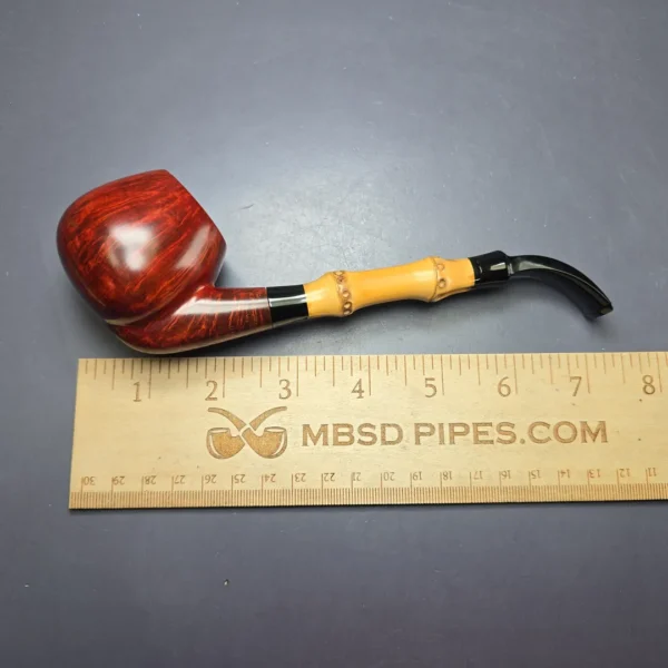 Bjarne Nielsen Signature Grade AX Smooth Apple w/ Bamboo Estate Briar Pipe, Unsmoked - Image 9