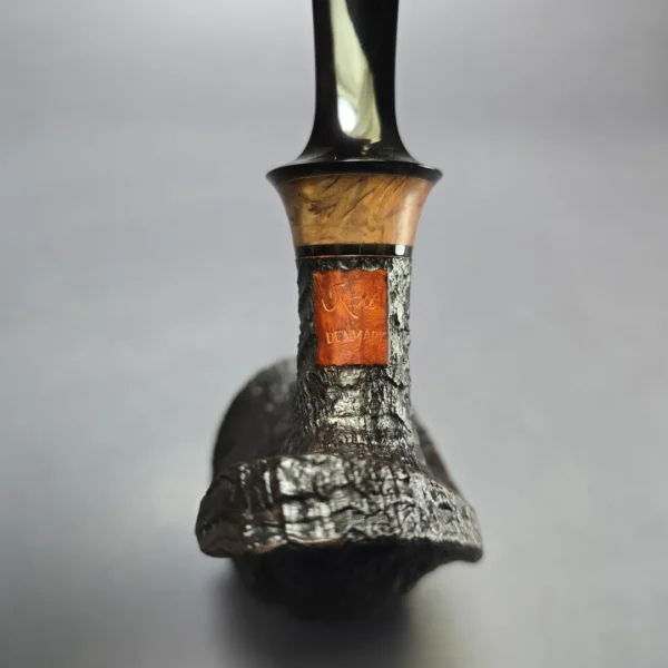 Kent Rasmussen Sandblasted Asymmetric Elephant's Foot w/ Masur Birch Estate Briar Pipe, Unsmoked - Image 9