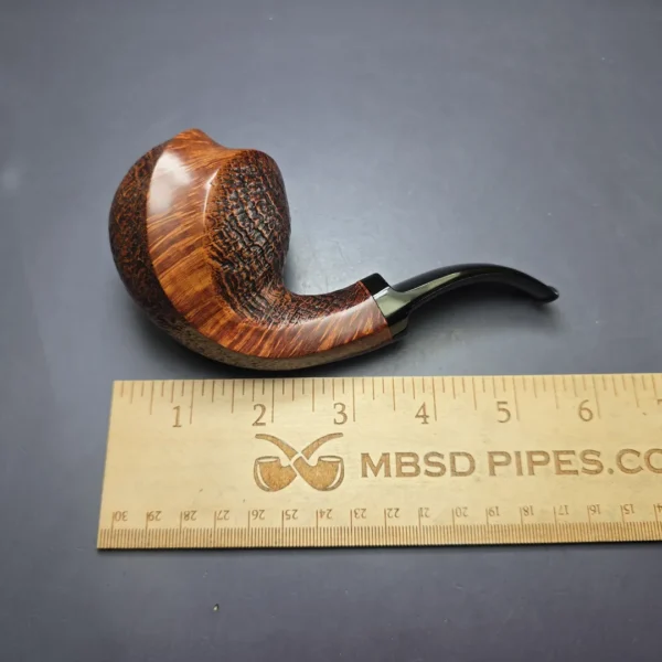 WO Larsen Pearl Grade Partially Sandblasted Cobra Estate Briar Pipe, Unsmoked - Image 9