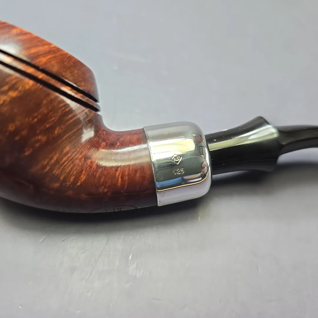 Dunhill 2008 Bruyere 3208 Smooth Rhodesian w/ Silver Estate Briar Pipe, English Estates - Image 9