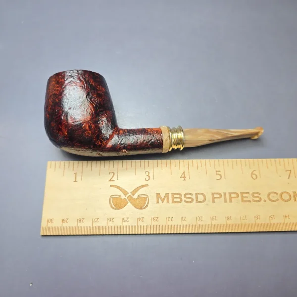 Neerup Classic Sandblasted Brandy w/ Brass Estate Briar Pipe, Unsmoked - Image 9