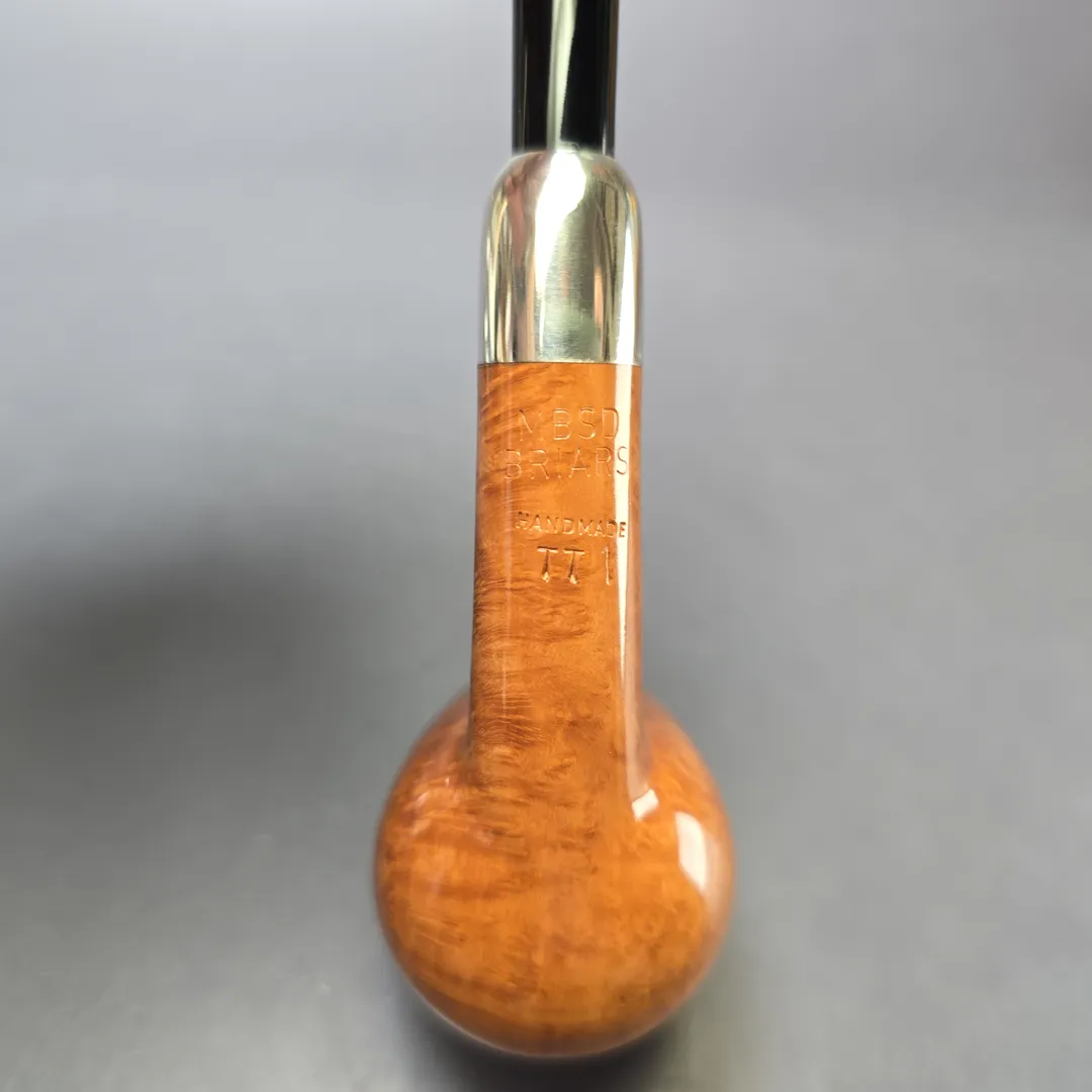 MBSD Briars Timeless Traditions 1 Smooth Billiard w/ Silver Handmade Briar Pipe, New - Image 9