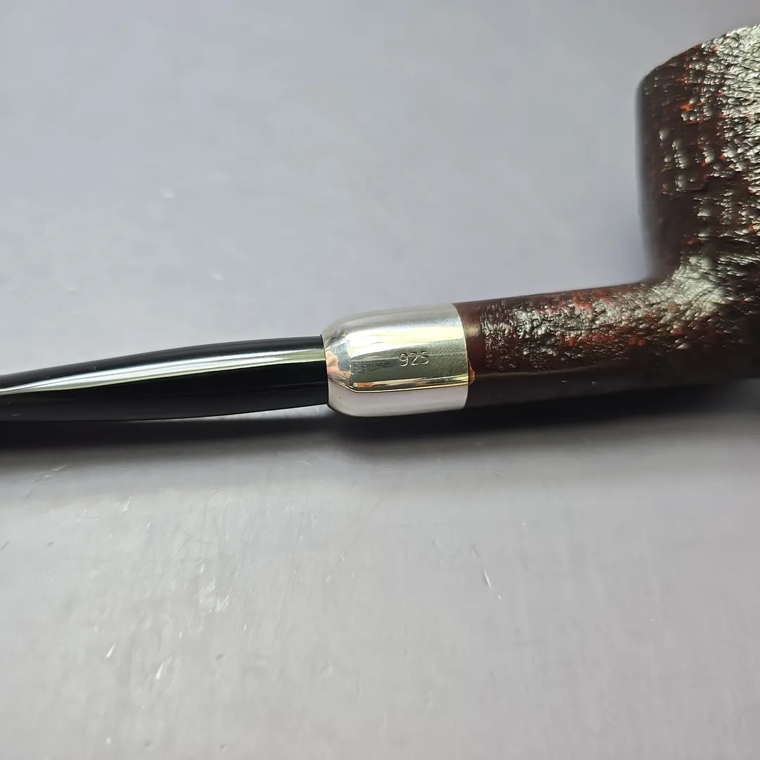MBSD Briars Timeless Traditions 1 Sandblasted Billiard w/ Silver Handmade Briar Pipe, New - Image 9