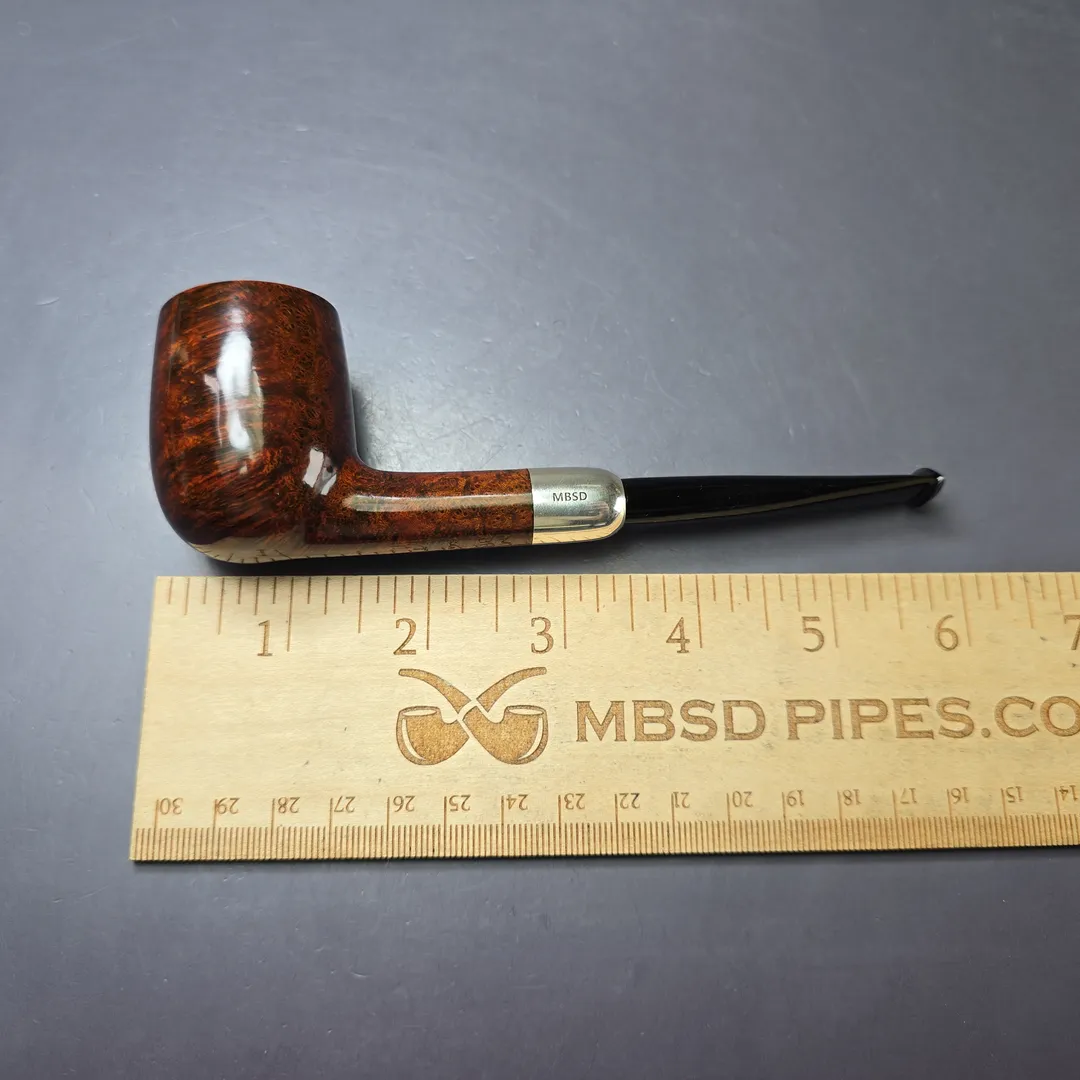 MBSD Briars Timeless Traditions 1 Smooth Billiard w/ Silver Handmade Briar Pipe, New - Image 10